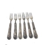 6 victorian silver forks Birmingham silver hallmarks