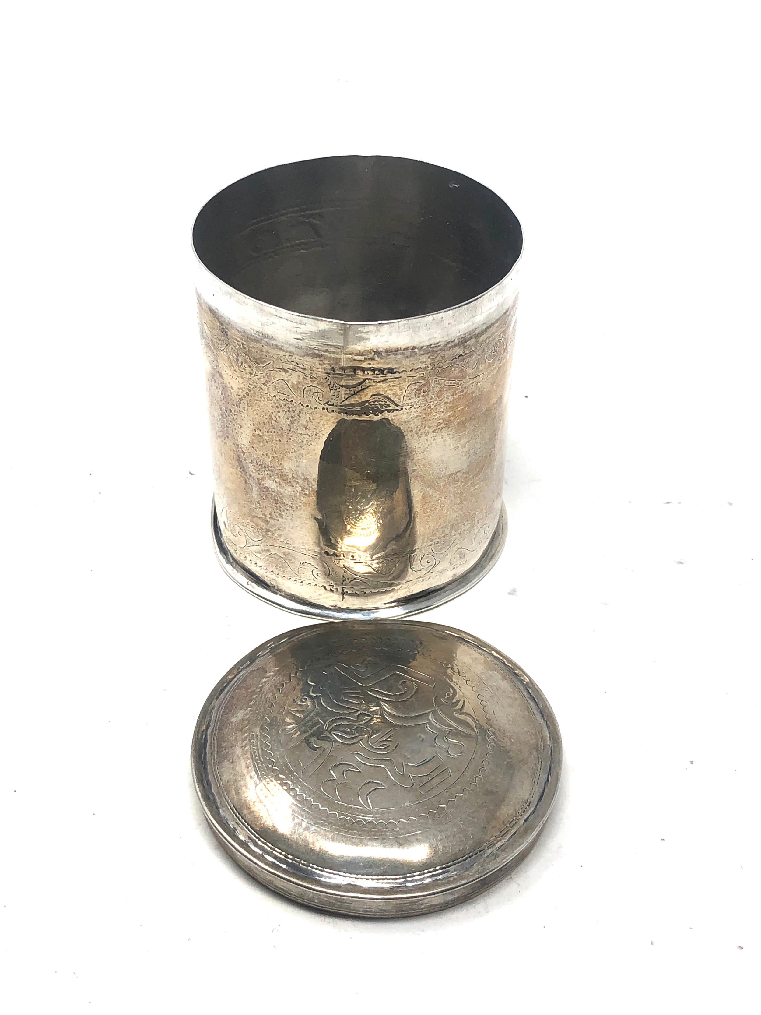 continental silver lidded pot measures approx 7cm dia height 8.5cm xrt tested as 950 silver