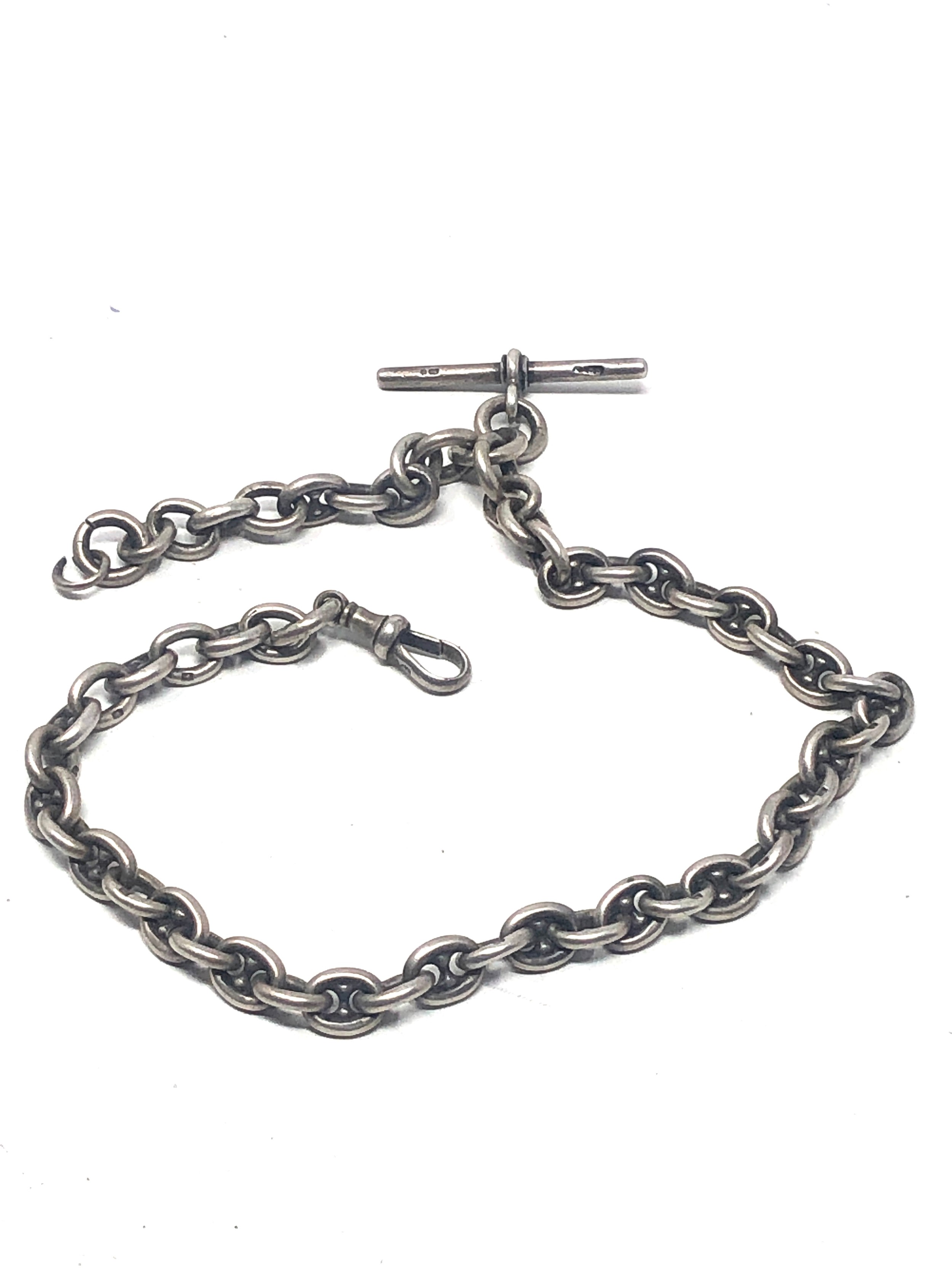 Antique silver albert watch chain 62g