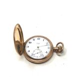 Antique gold plated full hunter pocket watch Limit the watch is ticking