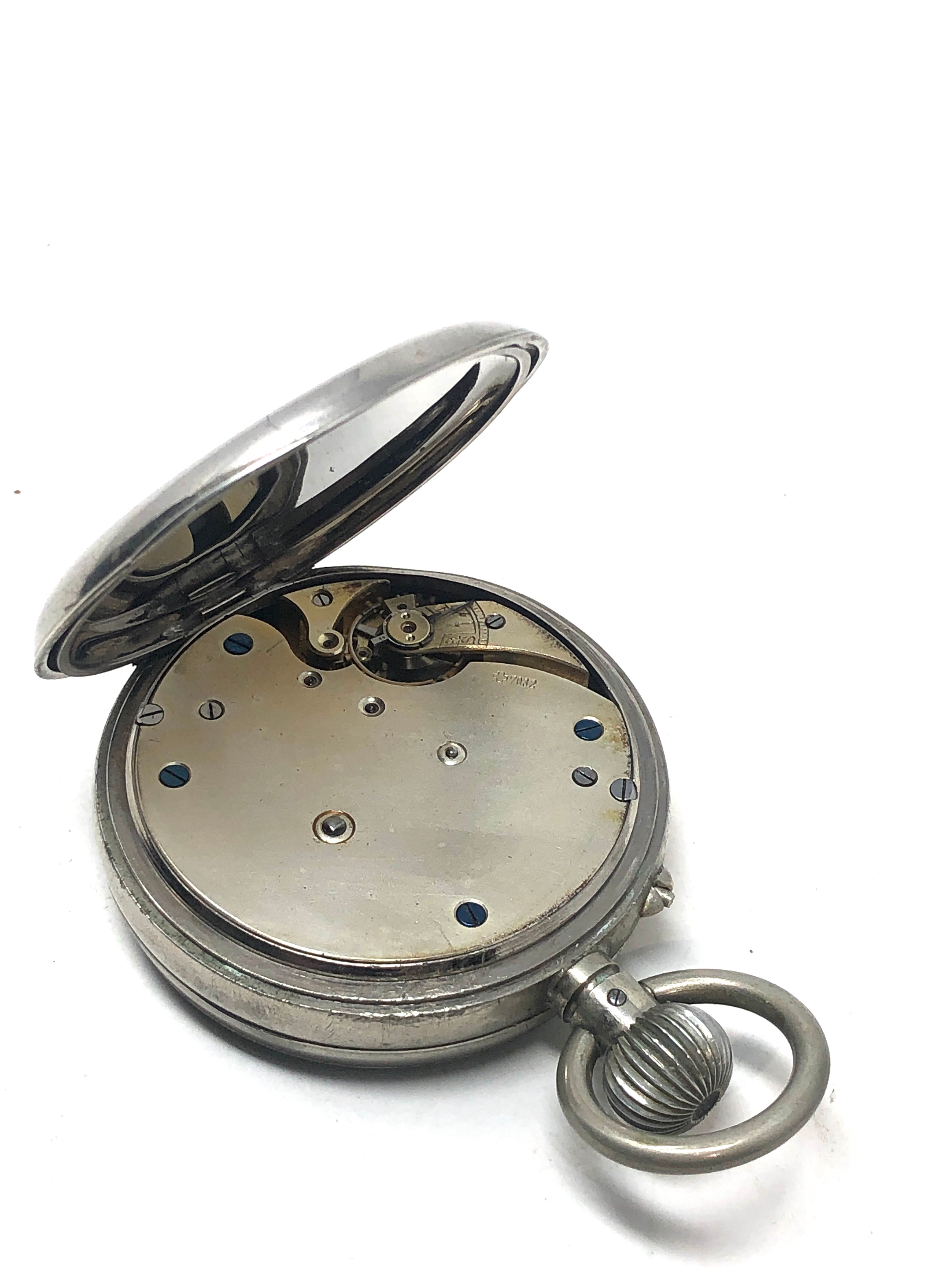 Antique 8 day goliath pocket watch the watch is ticking - Image 3 of 3