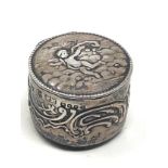 Antique 19th century Berthold Muller Hanau silver pill box with import silver hallmarks