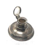 Small antique silver inkwell chester silver hallmarks measures approx 7cm dia