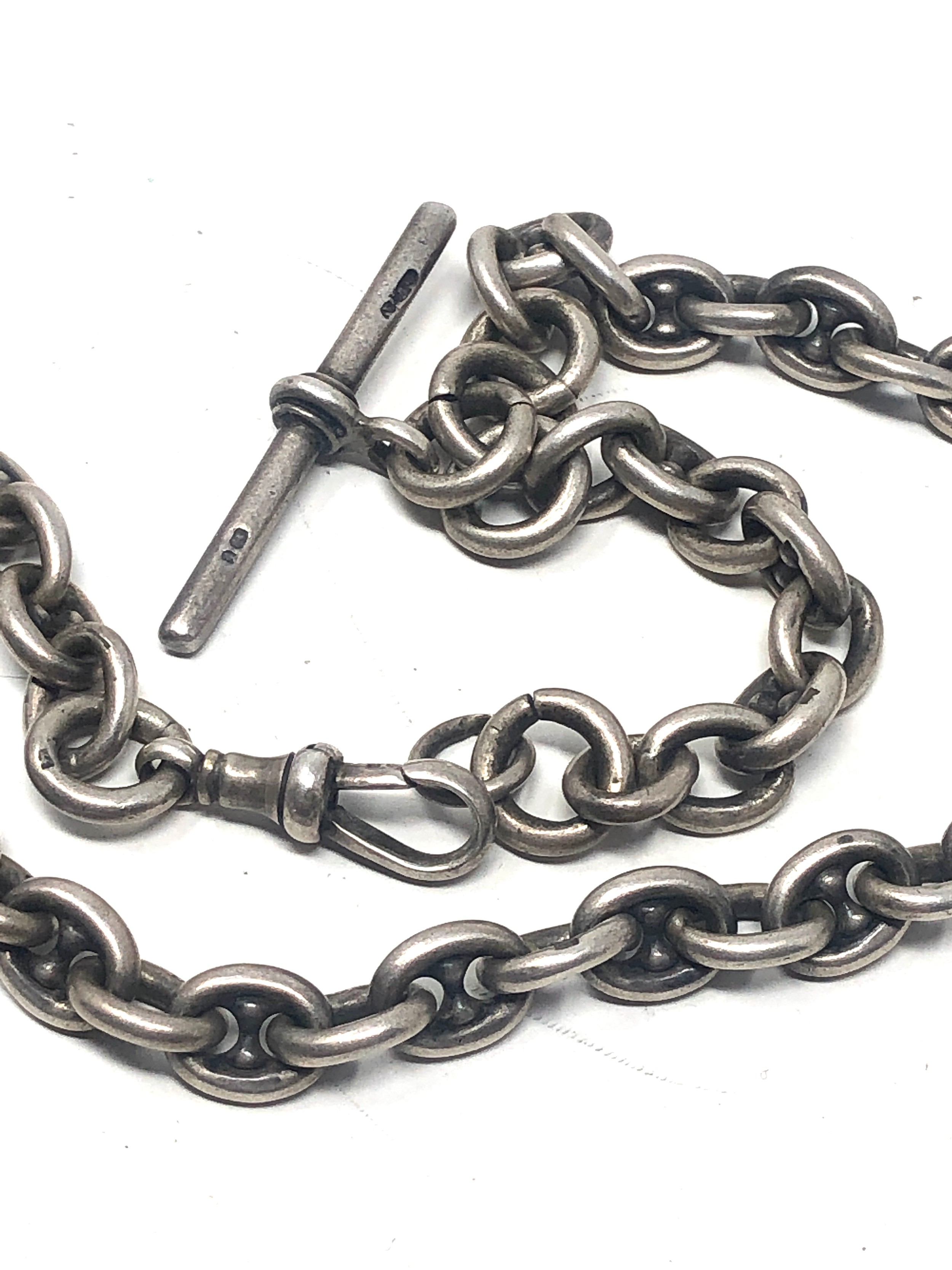 Antique silver albert watch chain 62g - Image 2 of 2