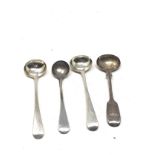 4 antique silver mustard spoons