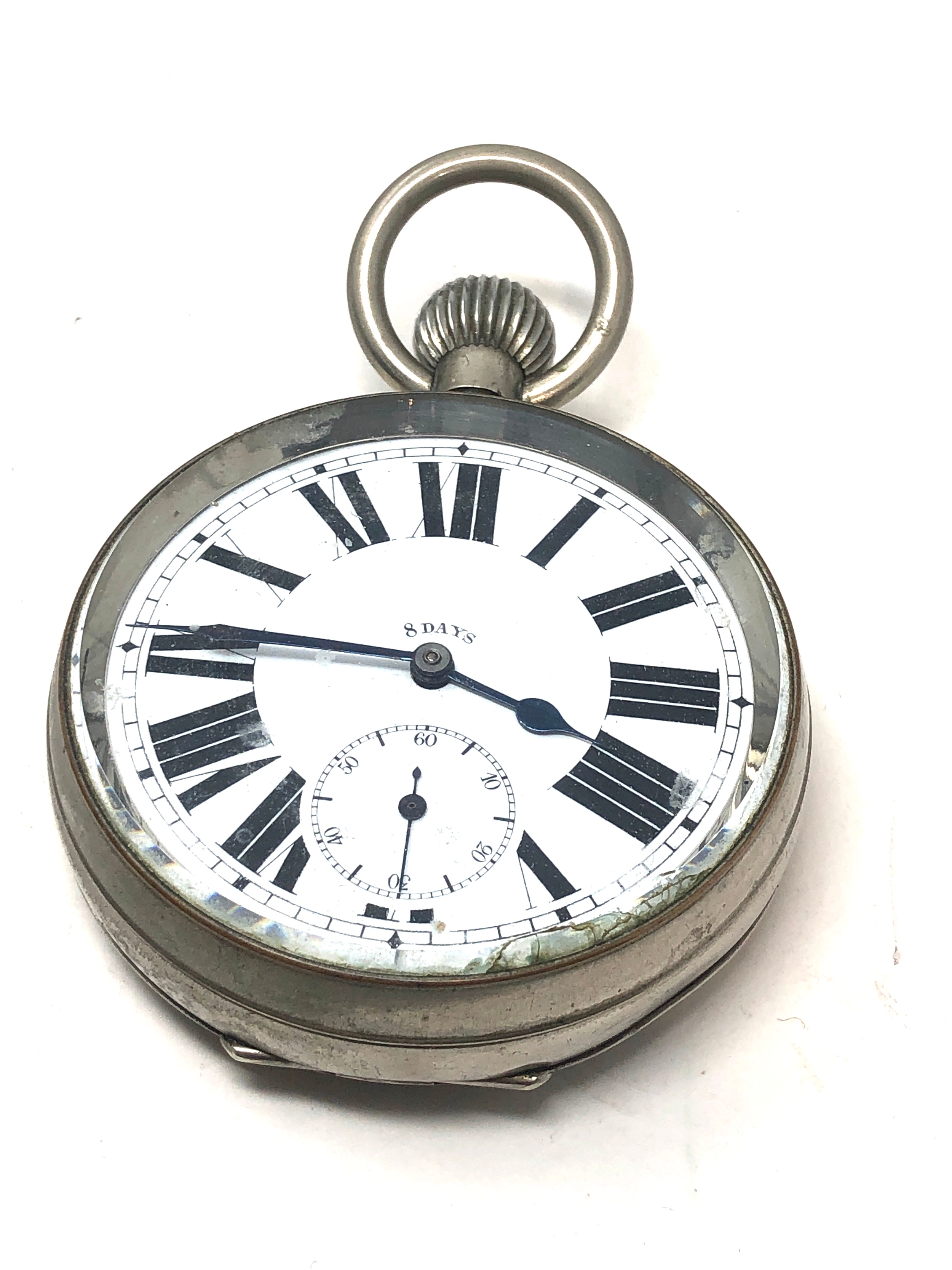 Antique 8 day goliath pocket watch the watch is ticking