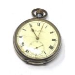 Antique silver open face pocket watch h.samuel manchester the watch is ticking metal watch bow