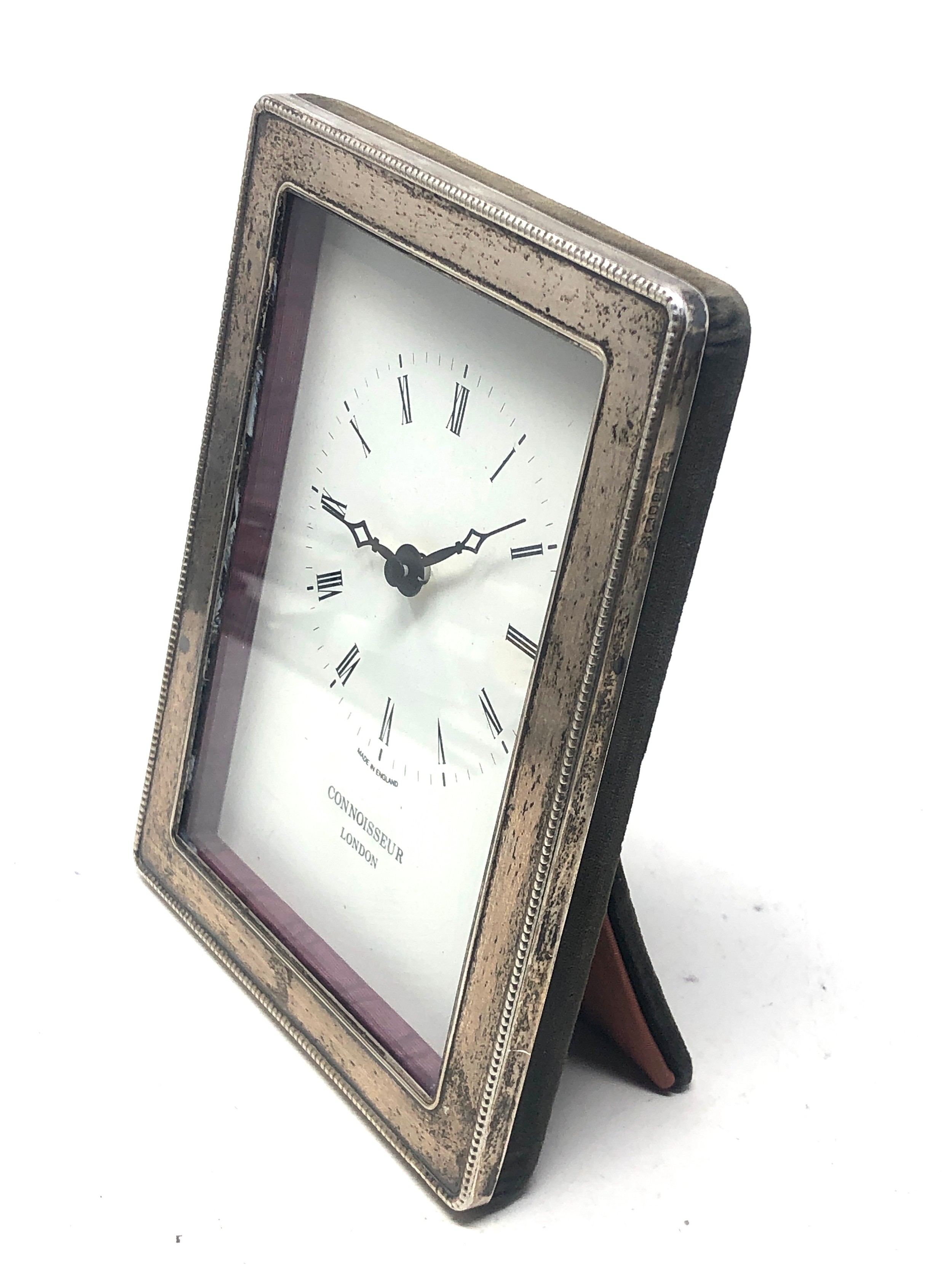Vintage silver framed connoisseur london clock - Image 2 of 4
