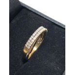 9ct gold diamond double row dress ring (2g)