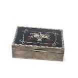 Antique silver & tortoiseshell ring box measures approx 7cm by 5cm