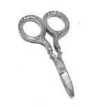 Antique silver handle sewing scissors hallmarked birks sterling measure approx 9.7cm