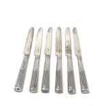 6 georgian silver table knives silver hallmarked blades & handle