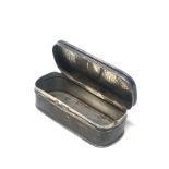 Antique silver snuff box Birmingham silver hallmarks age related wear and creases