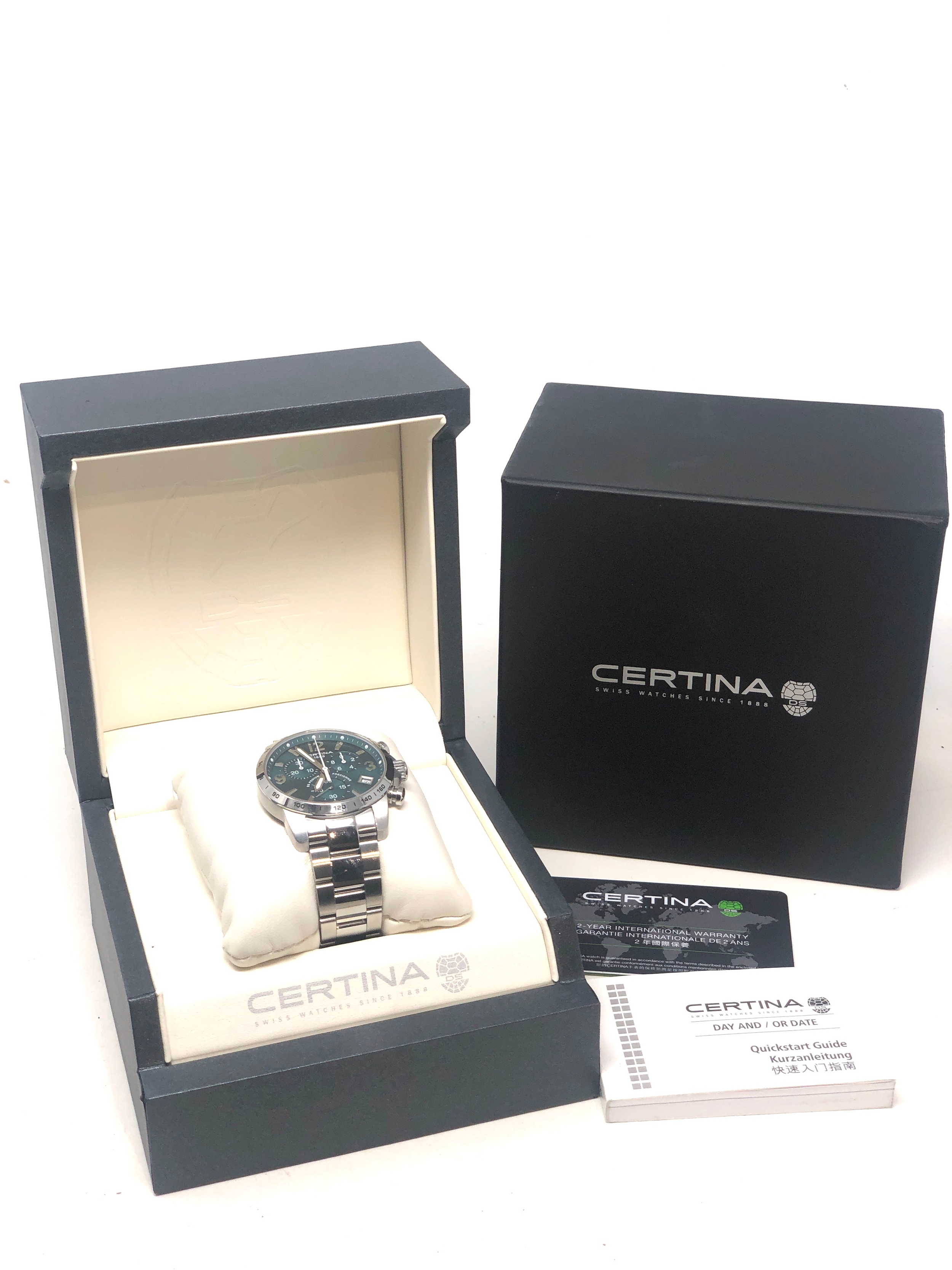Boxed Gents certina 1888 quartz wristwatch the watch is ticking