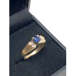 9ct gold sapphire & diamond cluster dress ring (3g)