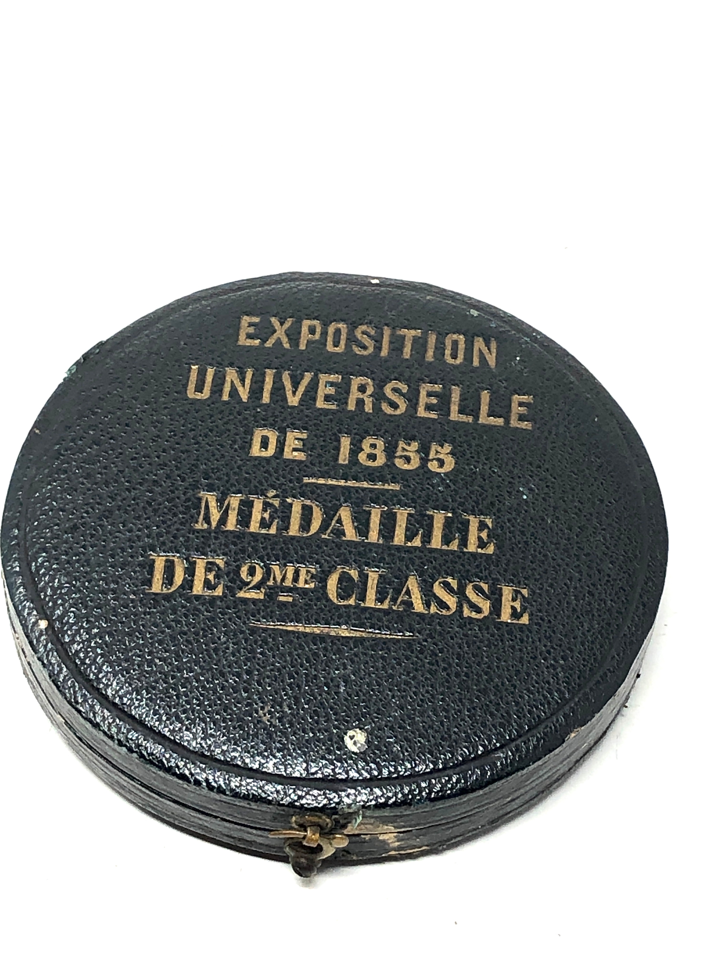 1855 bronze napoleon 111 exposition medal original box