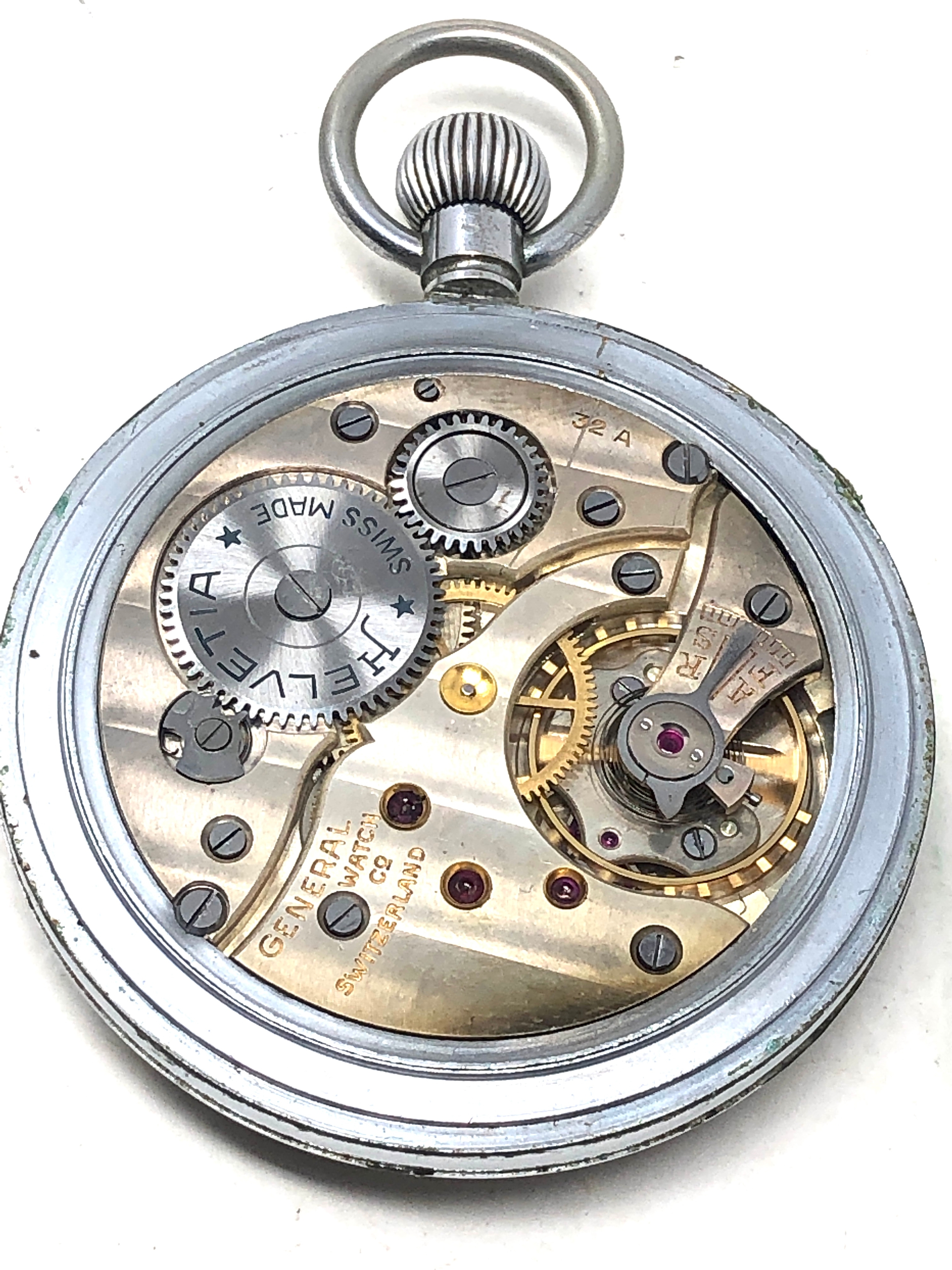 military ww2 pocket watch Helvetia the watch is ticking - Image 3 of 3
