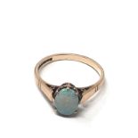 9ct gold opal ring weight 2.1g