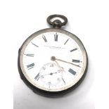 Antique silver open face fusee pocket watch manoah rhodes bradford the watch is not ticking
