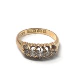 Antique 18ct gold 5 stone diamond ring 2.9g