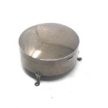 Antique silver ring box fitted interior chester silver hallmarks measures approx 7.3cm dia