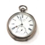 Antique silver open face pocket watch h.e peck london the watch is not ticking