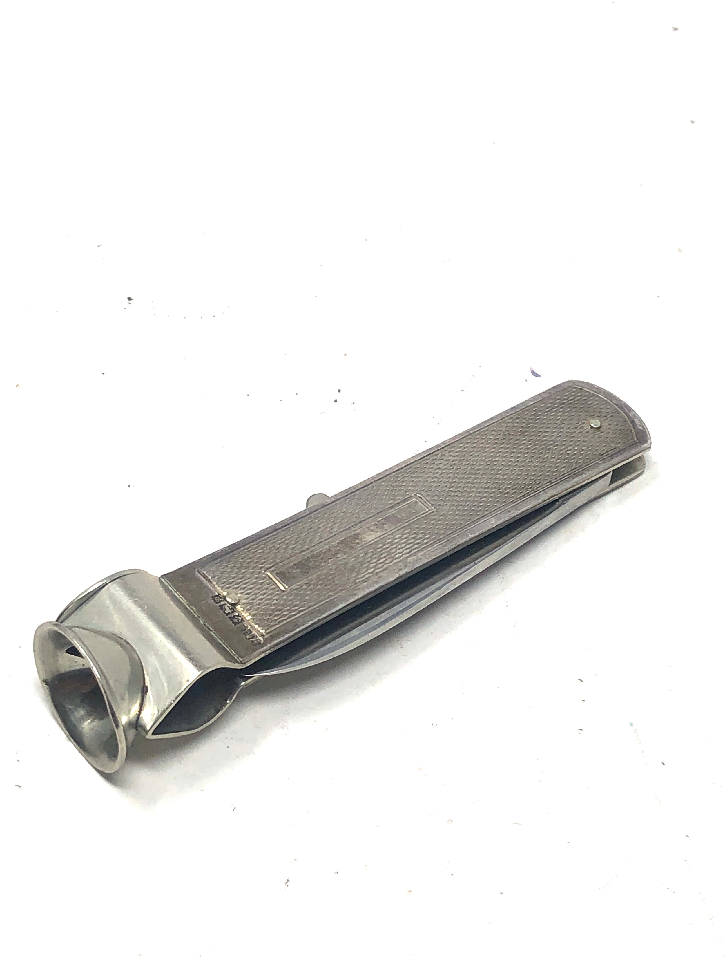 vintage silver cigar cutter pen knife birmingham silver hallmark - Image 5 of 5