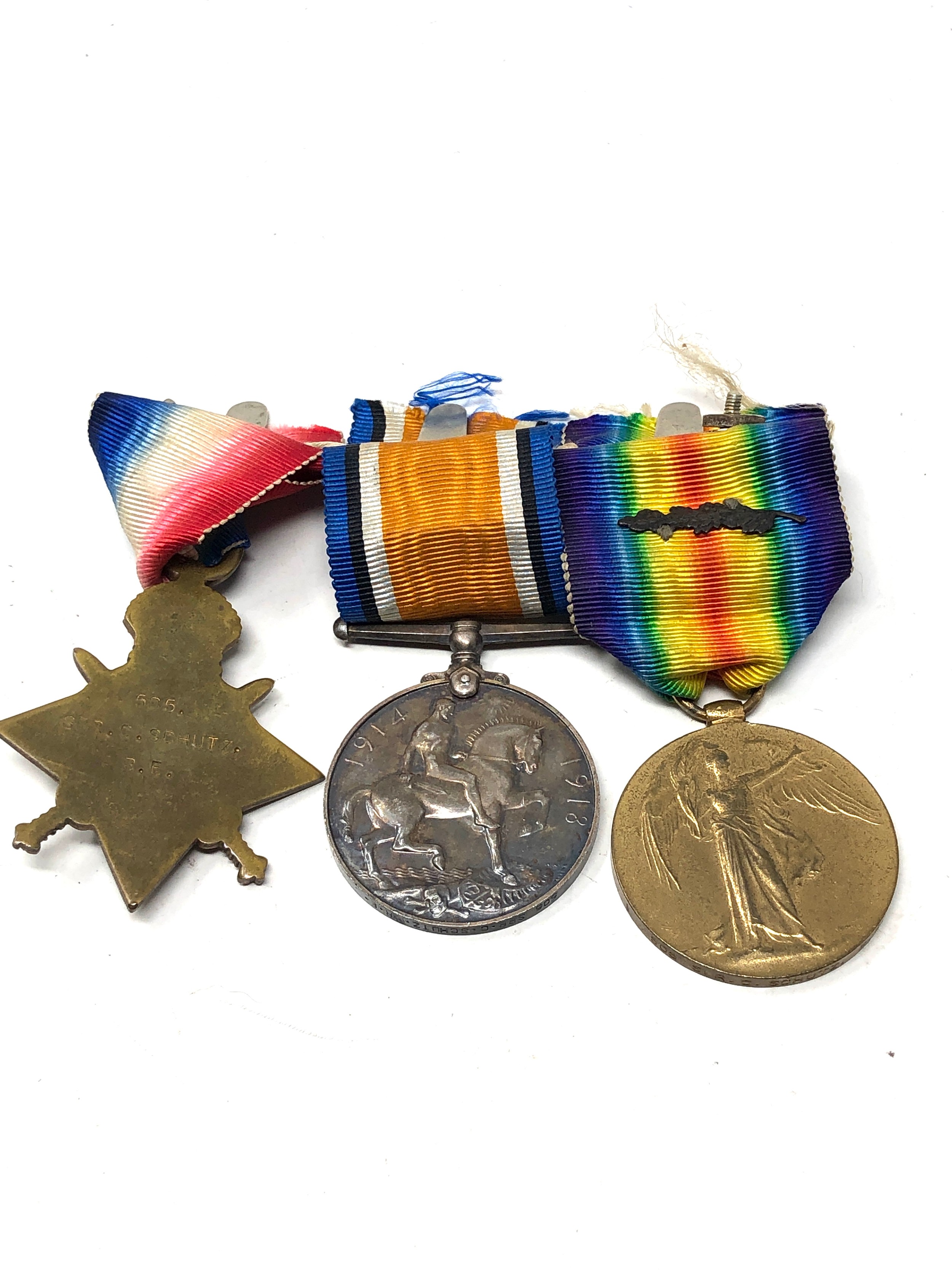 ww1 trio medals with oakleaf to 505 spr c.schutz r.e - Image 2 of 3