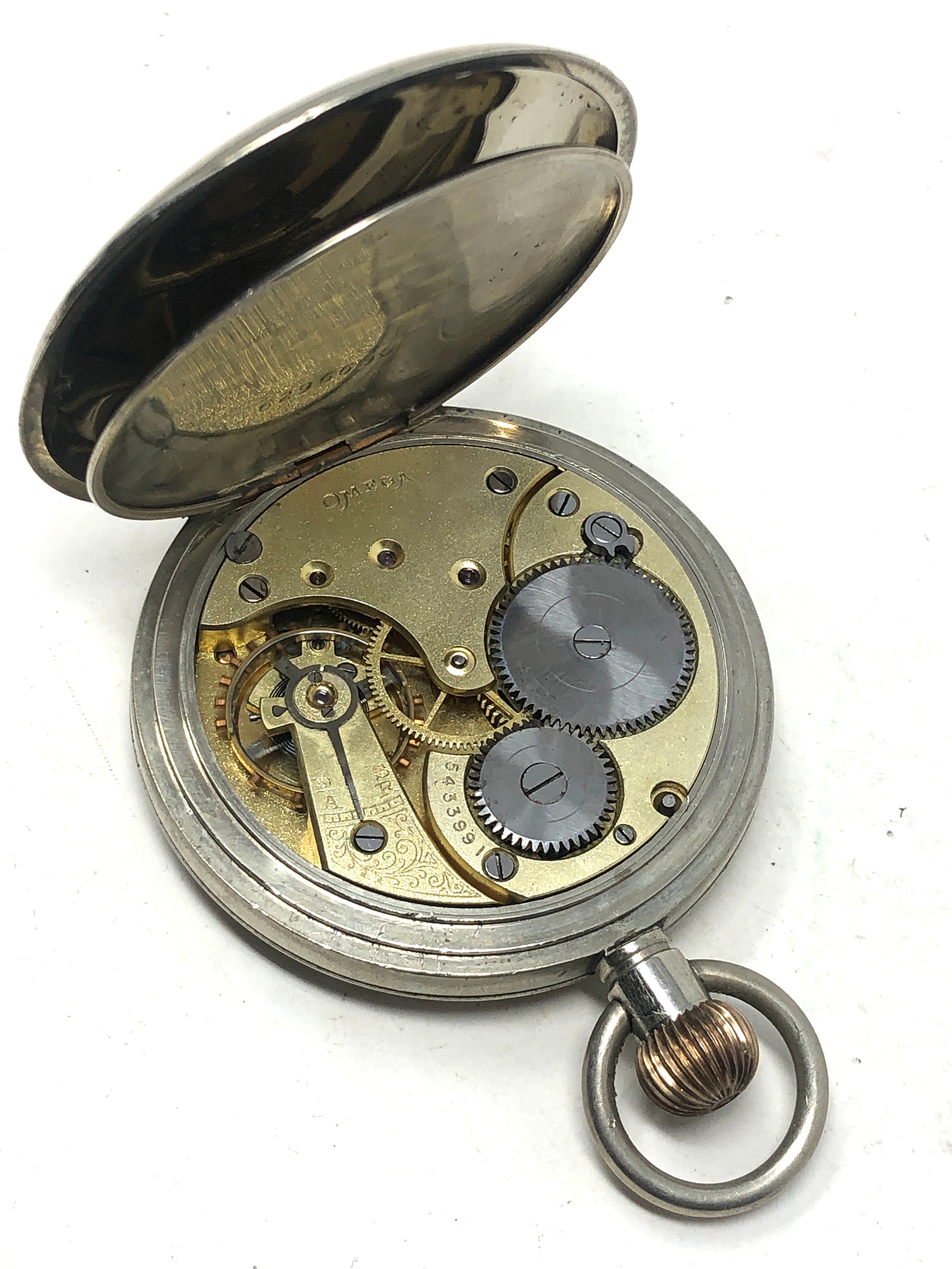 Antique open face pocket watch omega the watch is not ticking - Image 3 of 3