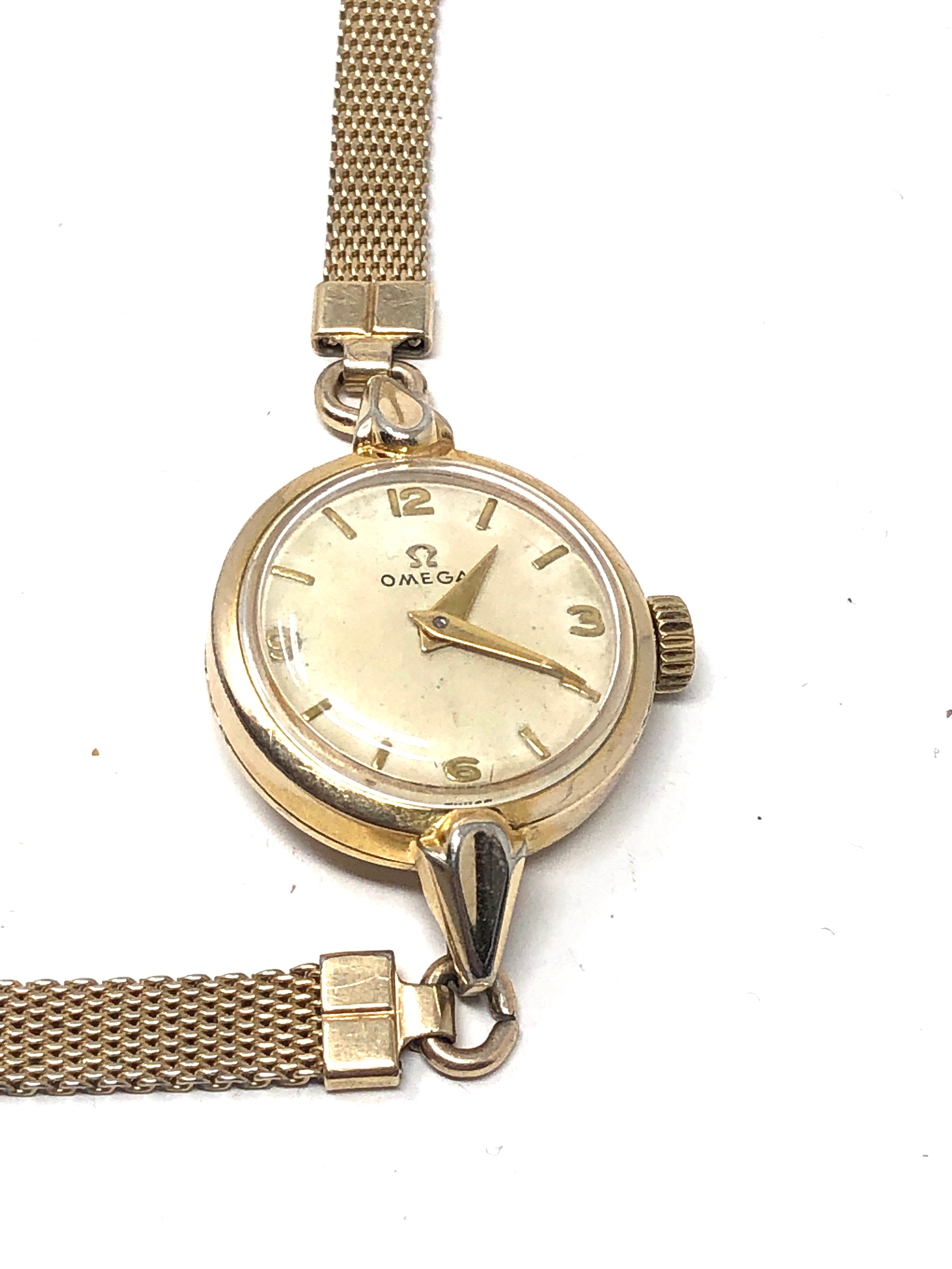 ladies gold plated omega wristwatch cal 244 the watch is ticking