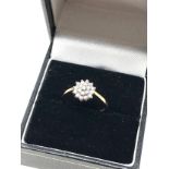 9ct gold vintage diamond cluster dress ring (1.9g)