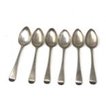 6 georgian silver tea spoons