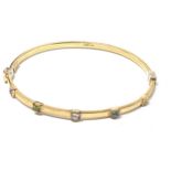 9ct gold gem set bangle weight 4.8g