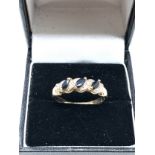 9ct gold sapphire & diamond ring weight 2.5g