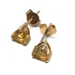 9ct gold gem set earrings weight 1g