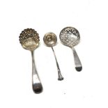 3 antique silver sifter spoons