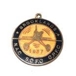 Rare 1937 Brooklands Flying Club Membership Badge A rare gilt and enamel badge, the reverse with