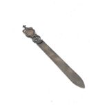 Continental silver coin set letter opener