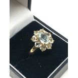 9ct gold gemset ring weight 3.5g