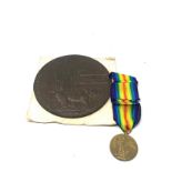 ww1 death plaque & medal to thomas dunn 12261 pte t.dunn K.O.S.B