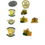 Selection of Vintage AA pin badges includes 50 Years of training, Naas supported by the AA etc