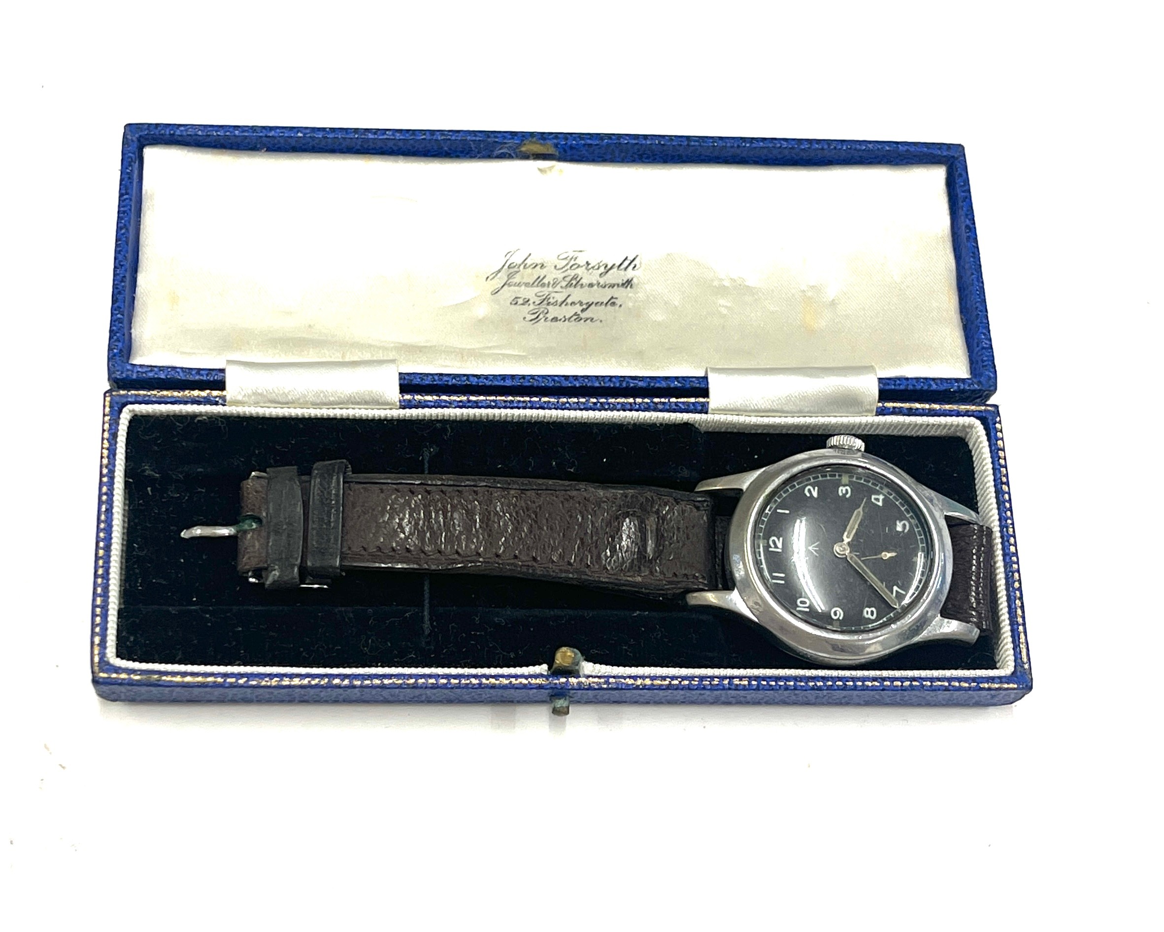 WW2 dirty dozen Jaeger military wristwatch, winds and ticks but no warranty given - Image 3 of 5