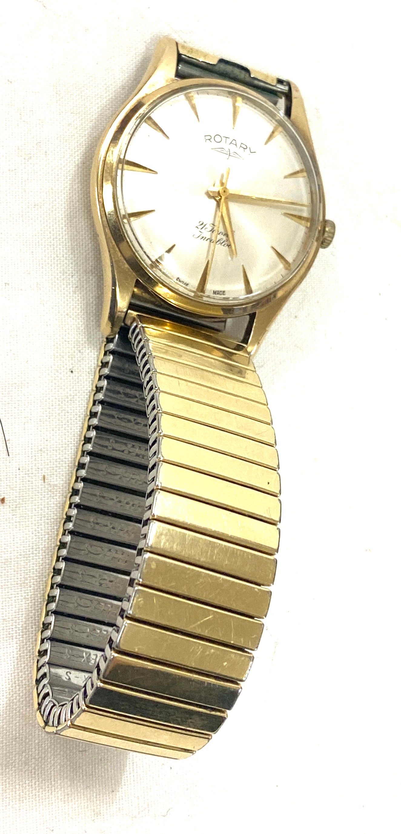 Gents 9ct gold Rotary 21 jewel presentation wristwatch, working order, presentation inscription to - Image 4 of 5