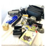 Large selection of camera equipment to include camcorders, etc untested