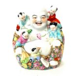 Vintage Chinese famille rose porcelain laughing buddha height 25cm