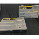 Two Stanley 25 compartment organiser with contents