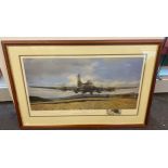 A green hill far away framed spitfire print by Robert Tomlin, limited edition 21/850 measures approx