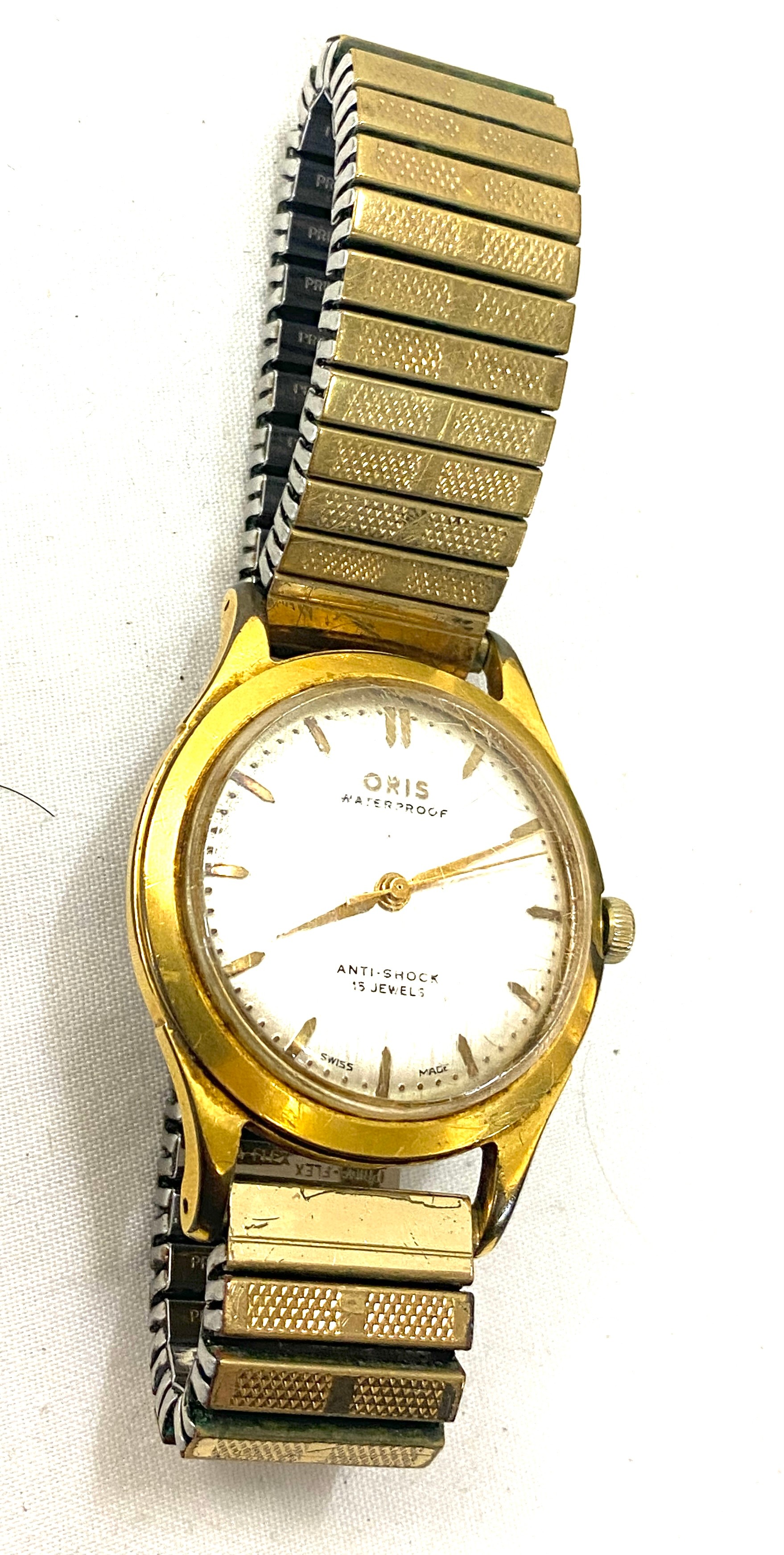Gents Oris waterproof, anti shock 15 jewel wristwatch, ticks, no warranty given - Image 4 of 5