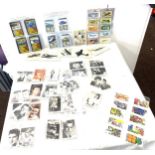 Selection of assorted vintage cigarette cards to include supercars, military etc