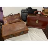 Selection of vintage and later bags includes travel bag etc